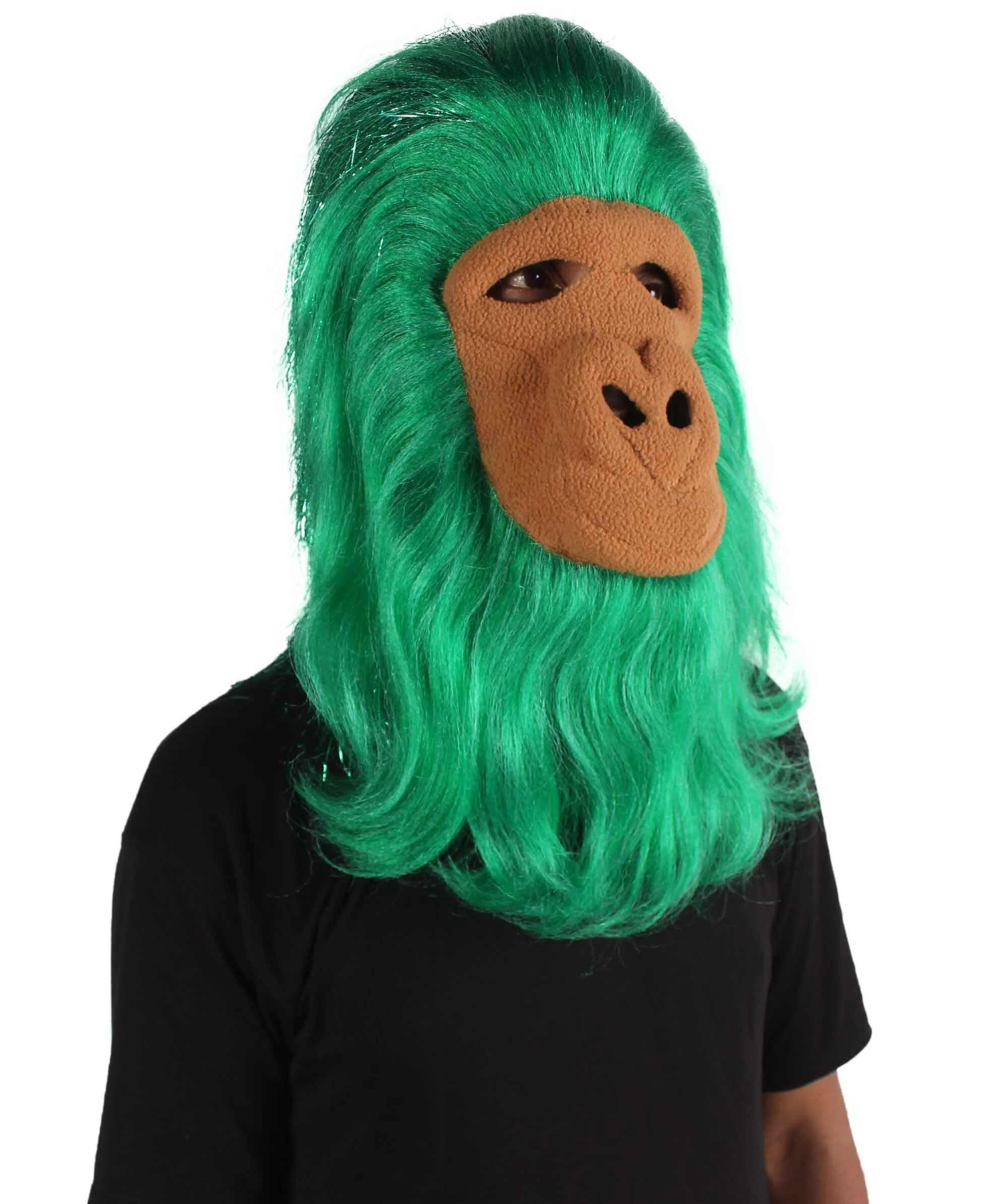 HPO Hairy Unisex Ape Mask and Bodysuit Costume Tinsel | Multiple Colors