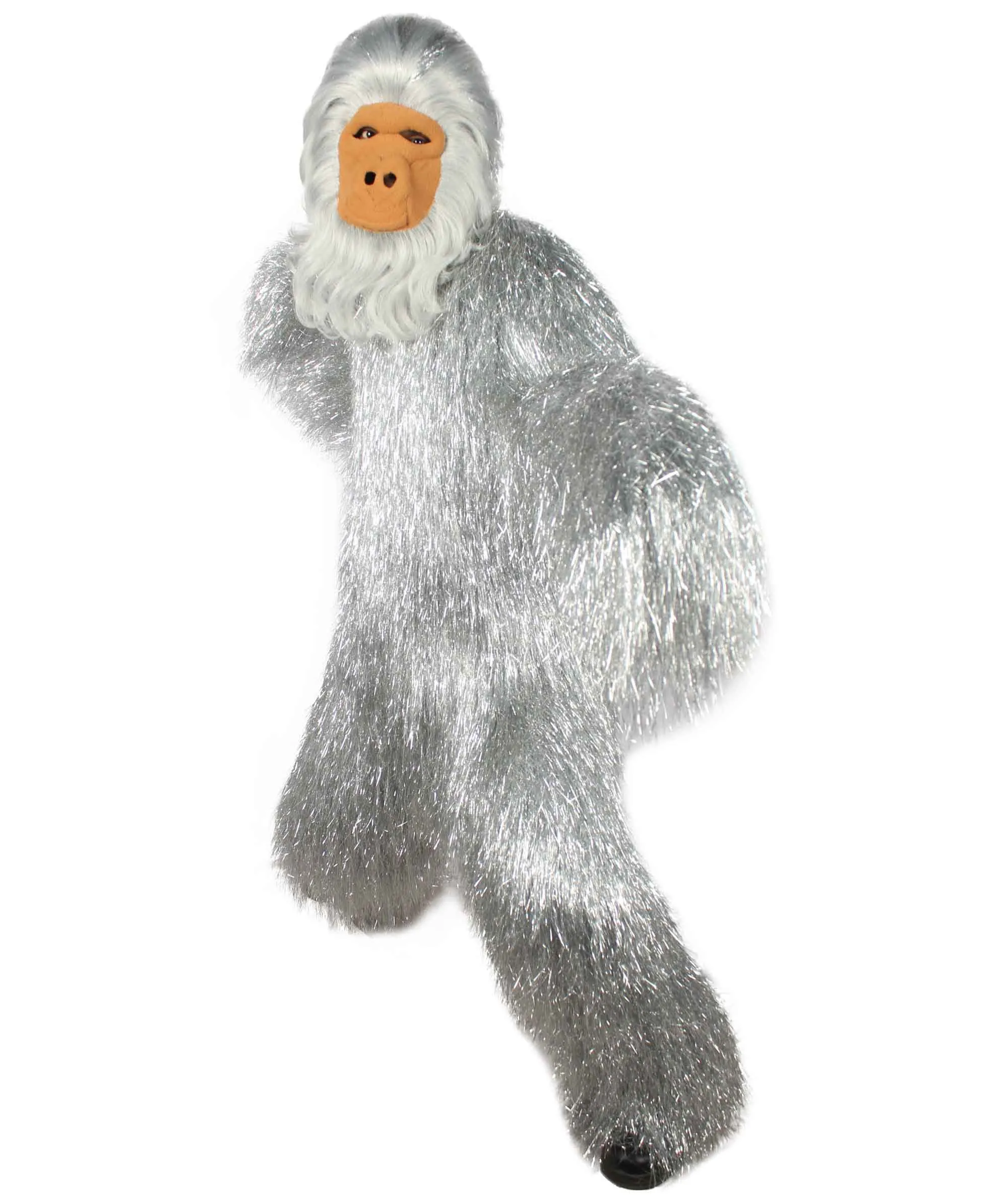 HPO Hairy Unisex Ape Mask and Bodysuit Costume Tinsel | Multiple Colors