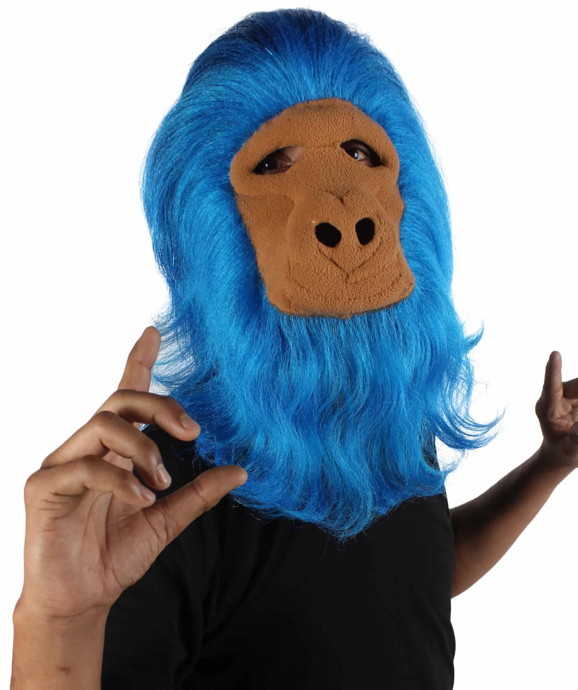 HPO Hairy Unisex Ape Mask and Bodysuit Costume Tinsel | Multiple Colors