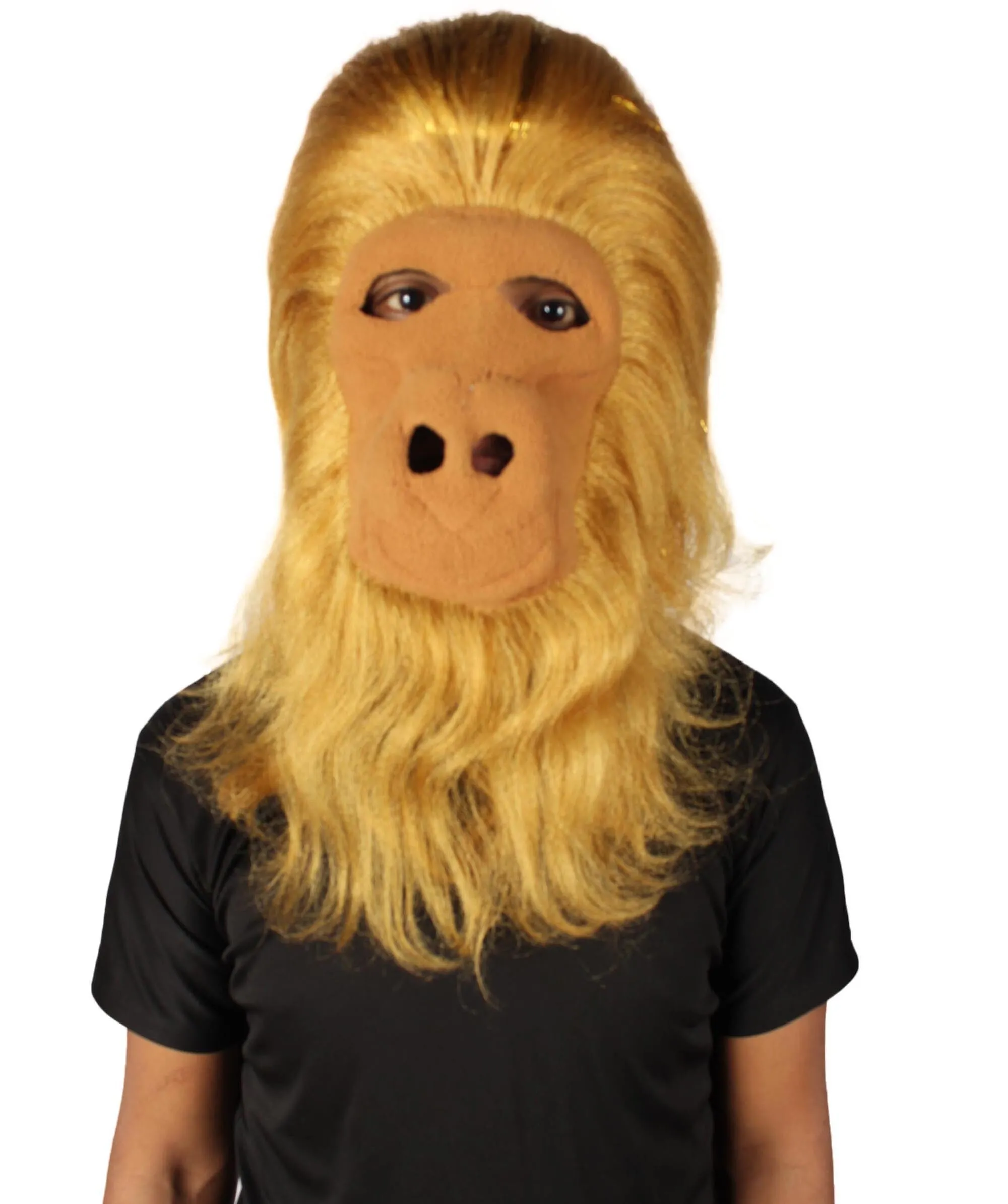 HPO Hairy Unisex Ape Mask and Bodysuit Costume Tinsel | Multiple Colors