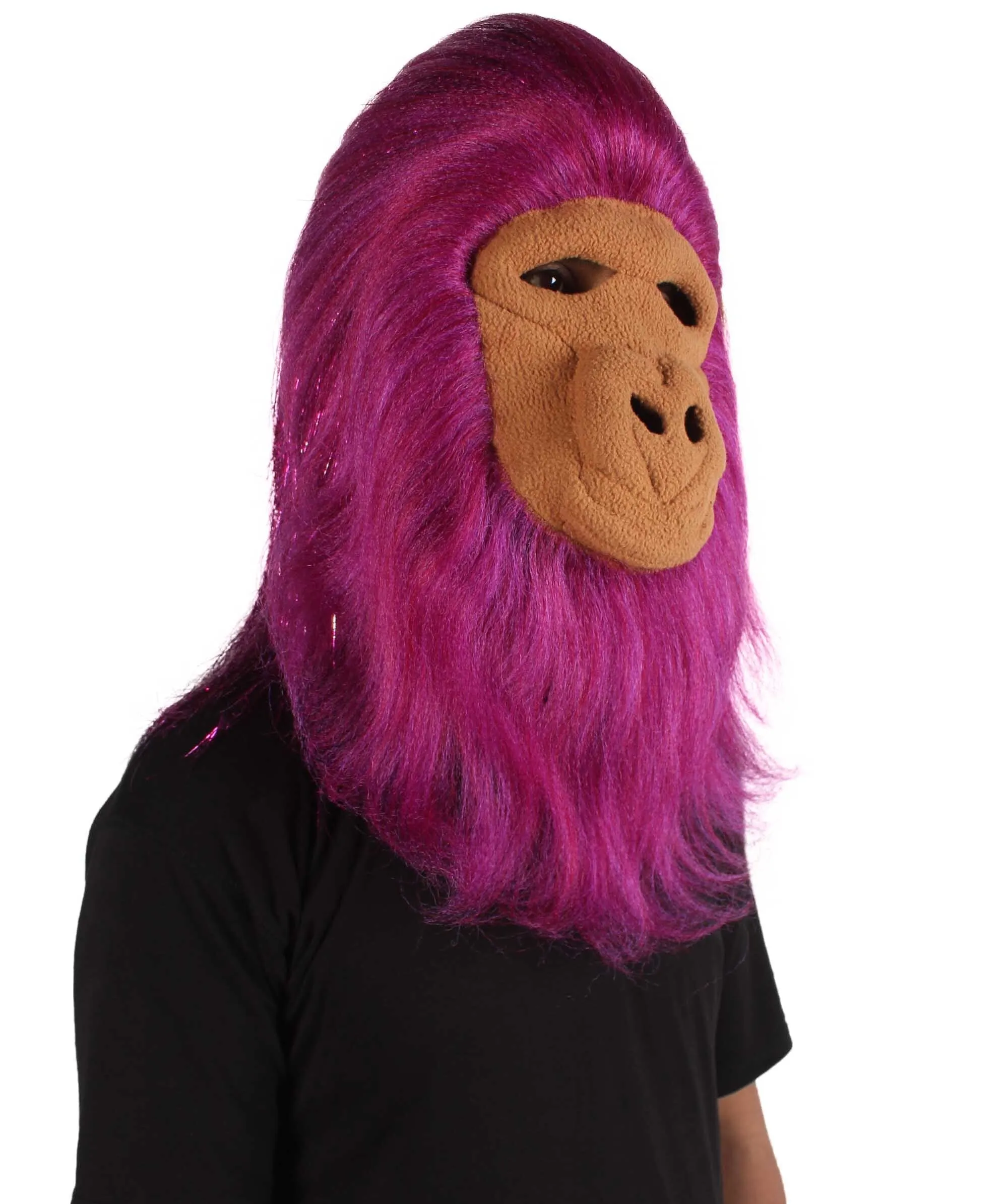 HPO Hairy Unisex Ape Mask and Bodysuit Costume Tinsel | Multiple Colors