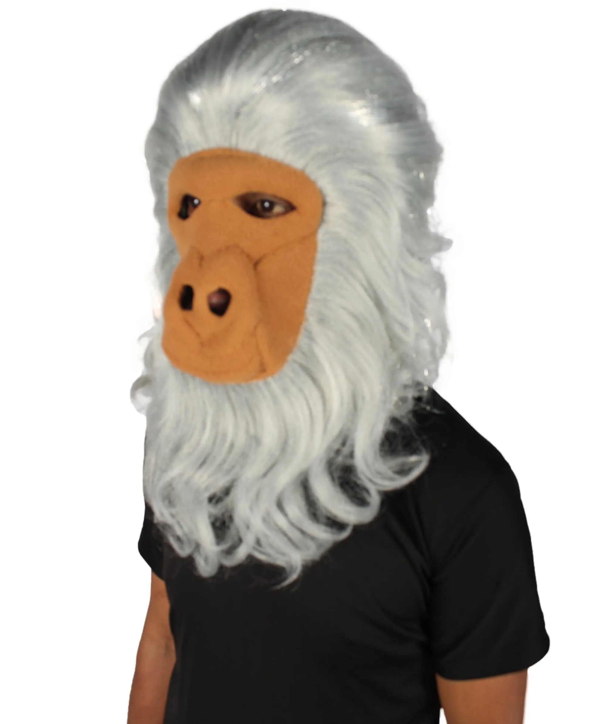 HPO Hairy Unisex Ape Mask and Bodysuit Costume Tinsel | Multiple Colors