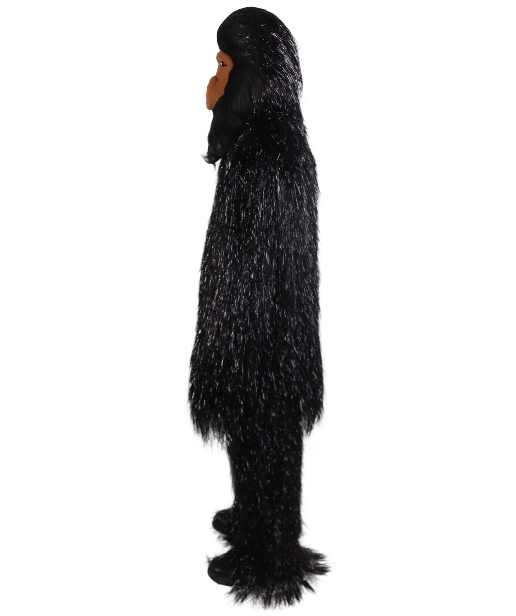 HPO Hairy Unisex Ape Mask and Bodysuit Costume Tinsel | Multiple Colors