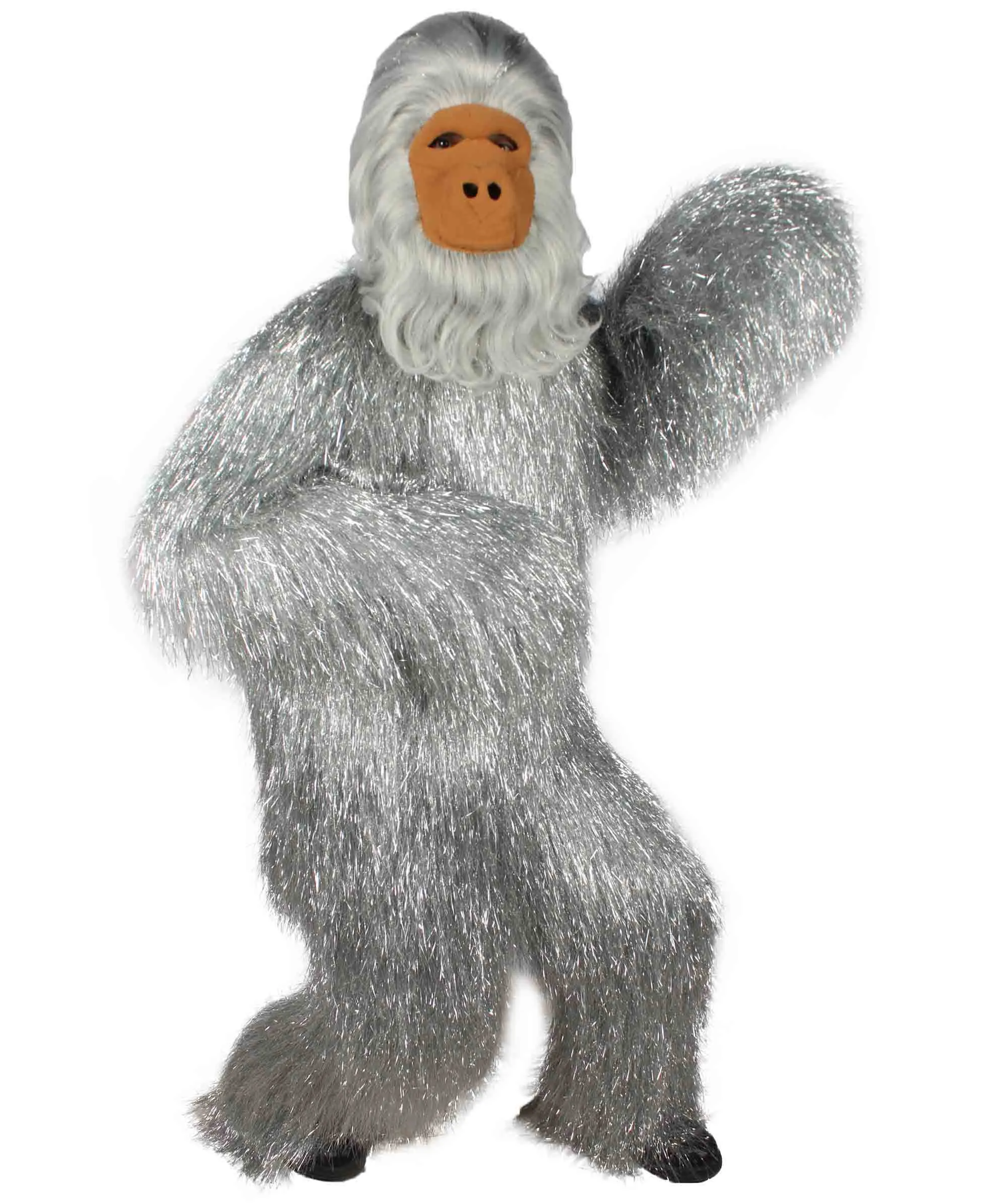 HPO Hairy Unisex Ape Mask and Bodysuit Costume Tinsel | Multiple Colors