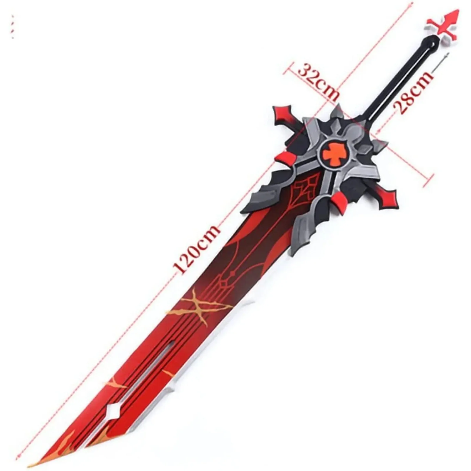 Iconic Wolf's Gravestone Cosplay | 57 Inch PVC Red Broadsword | Genshin Impact Weapon |