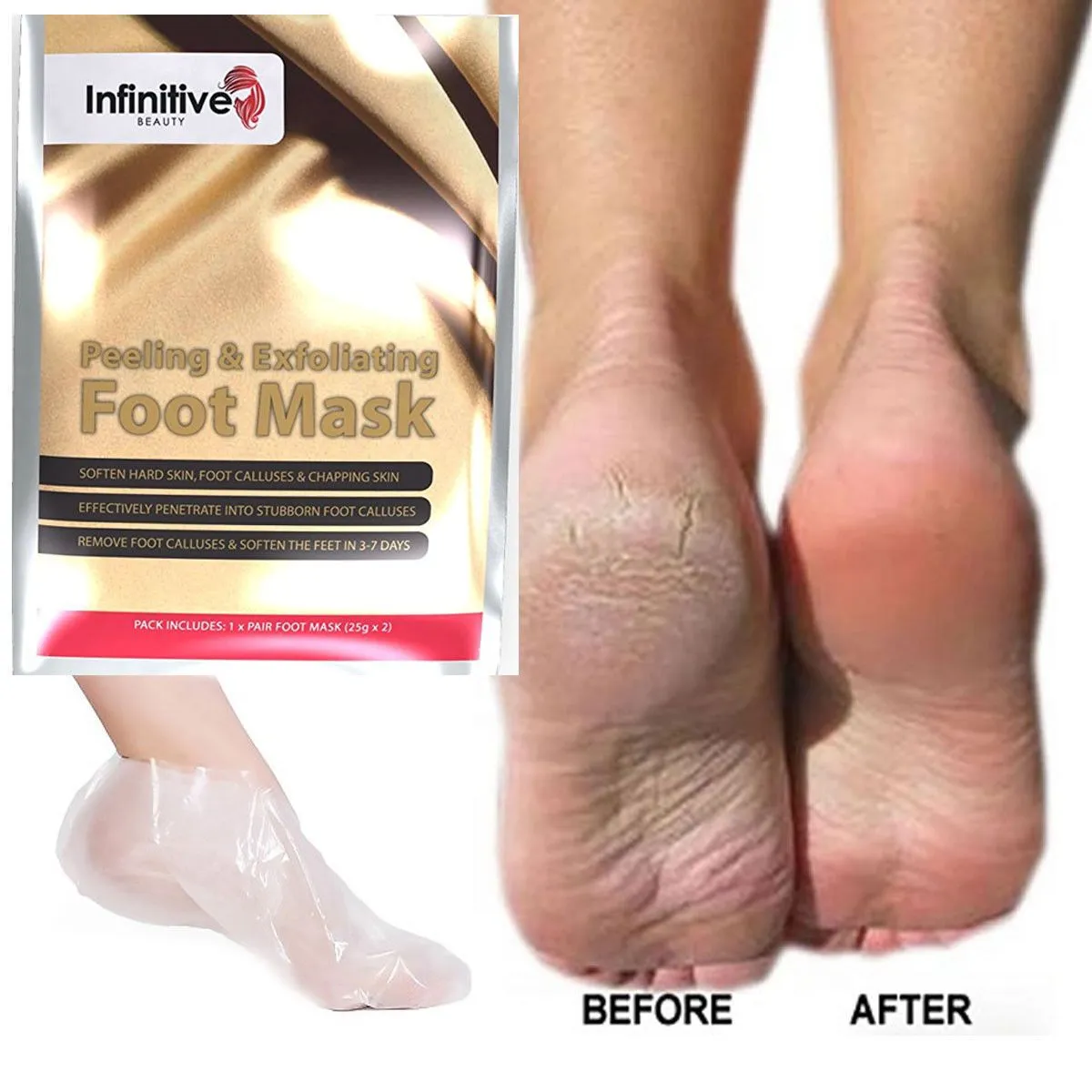 Infinitive Beauty Peeling and Exfoliating Foot Masks