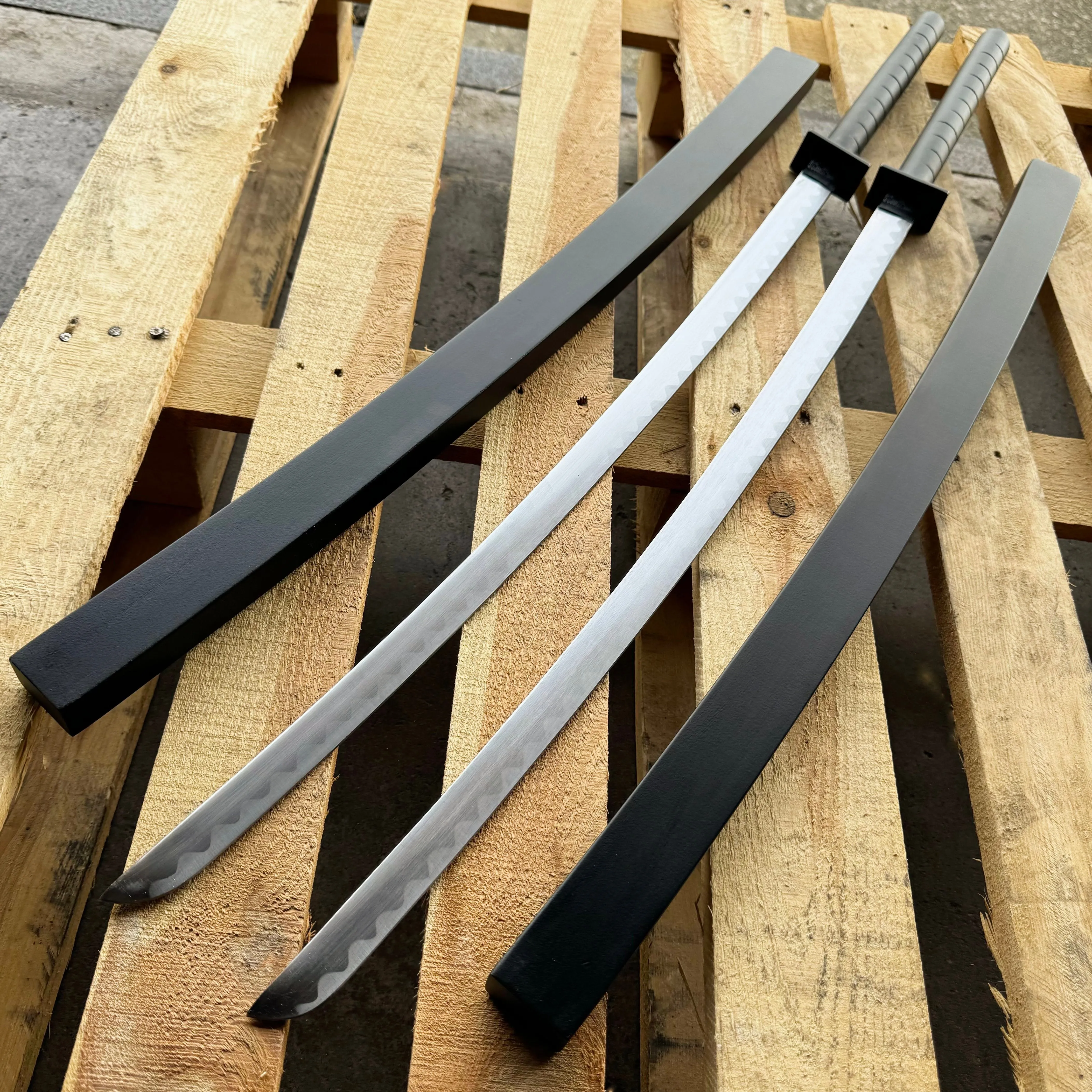 Japanese Samurai Twin Katana Blades Set Steel Swords Dual w/ Backstrap