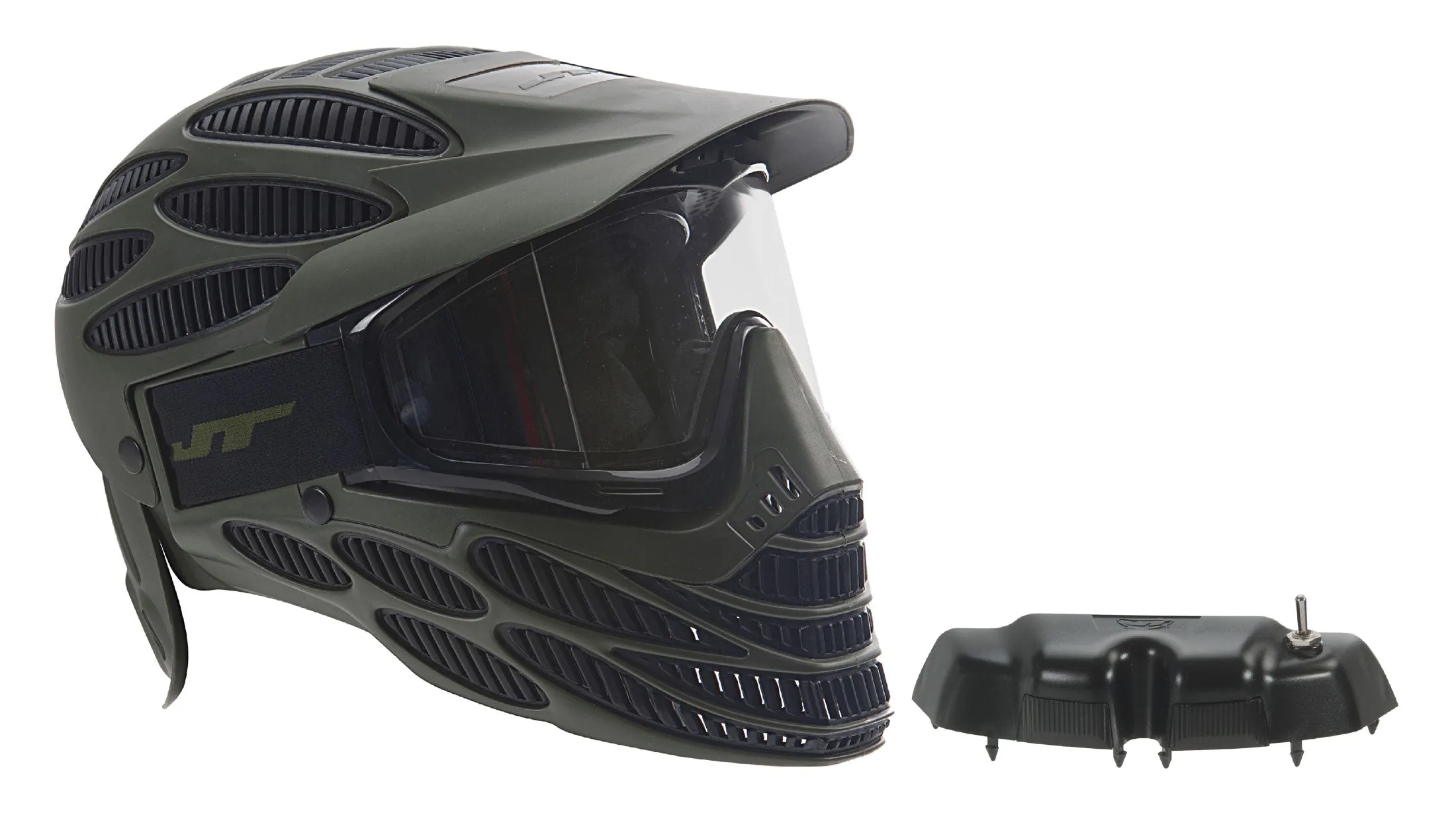 JT Spectra Flex 8 Full Head Paintball Mask - Olive/Black   Vortex II Fan