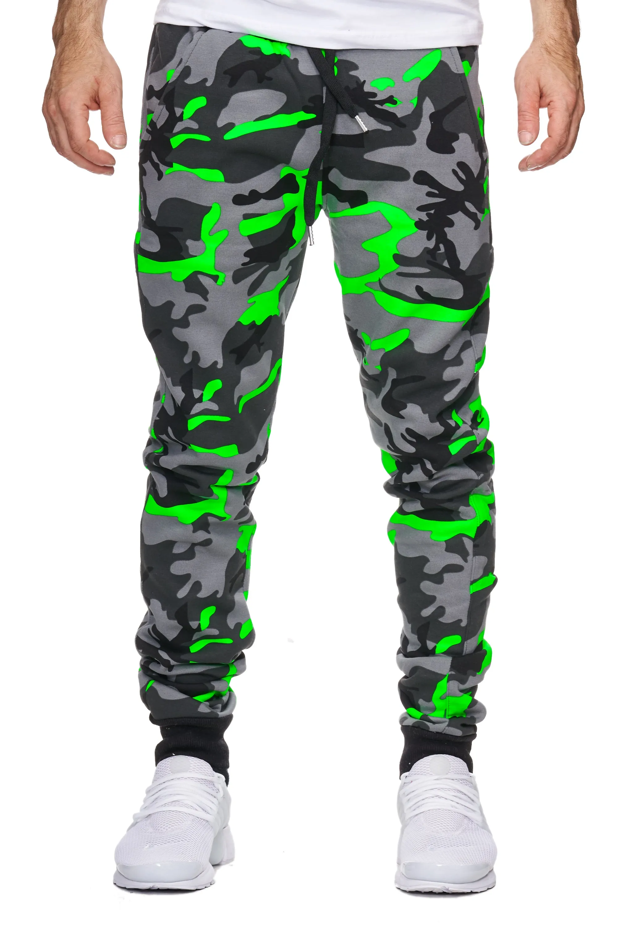 Kams Camo Sweatpants Joggers - Green Black Gray X83B