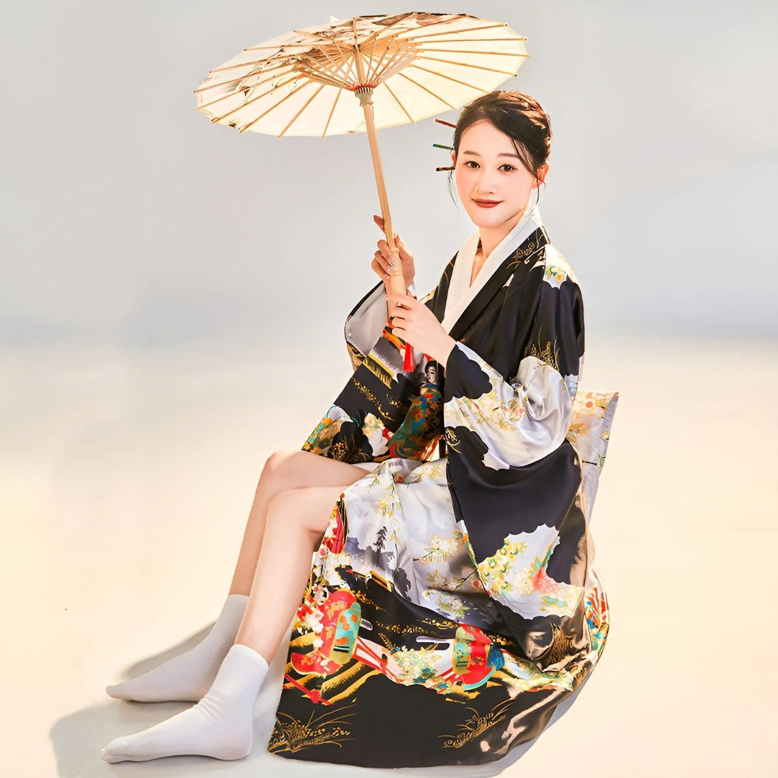 kimono Japanese lapel large size cardigan female formal dress Halloween