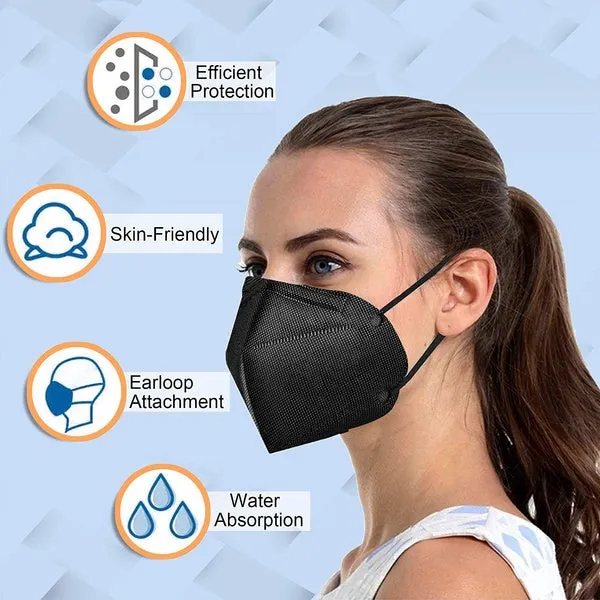 KN95 Foldable Protective Face Mask - Black