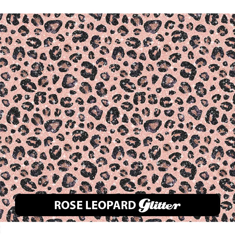 Leopard Glitter Patterned HTV (12" x 12")