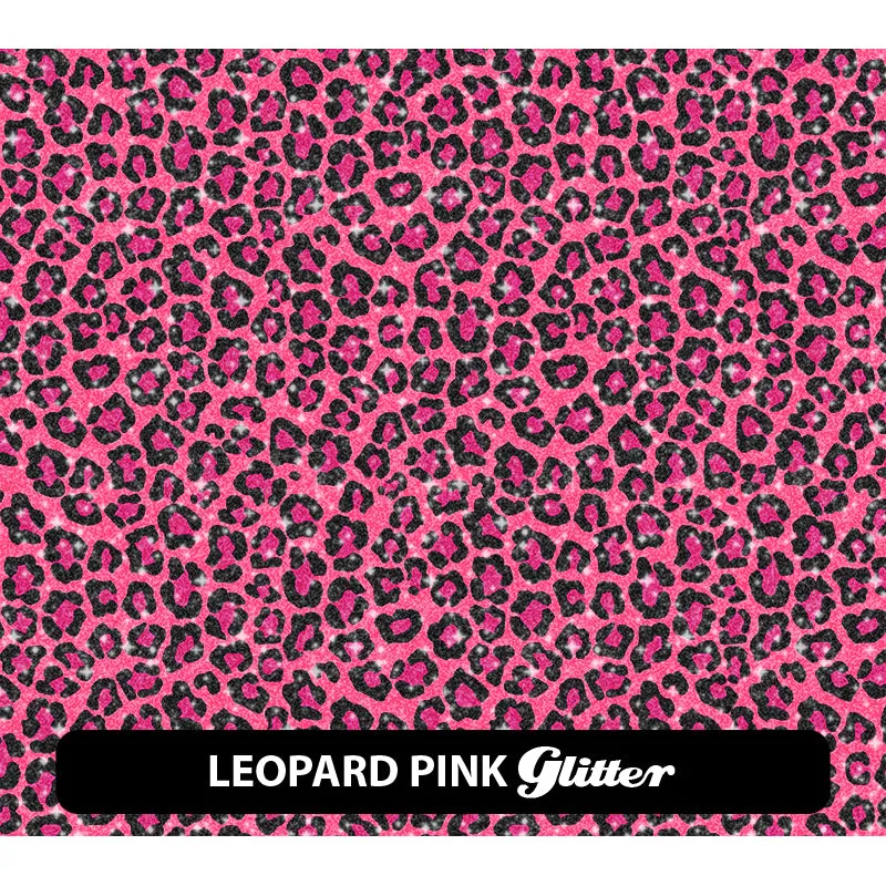 Leopard Glitter Patterned HTV (12" x 12")