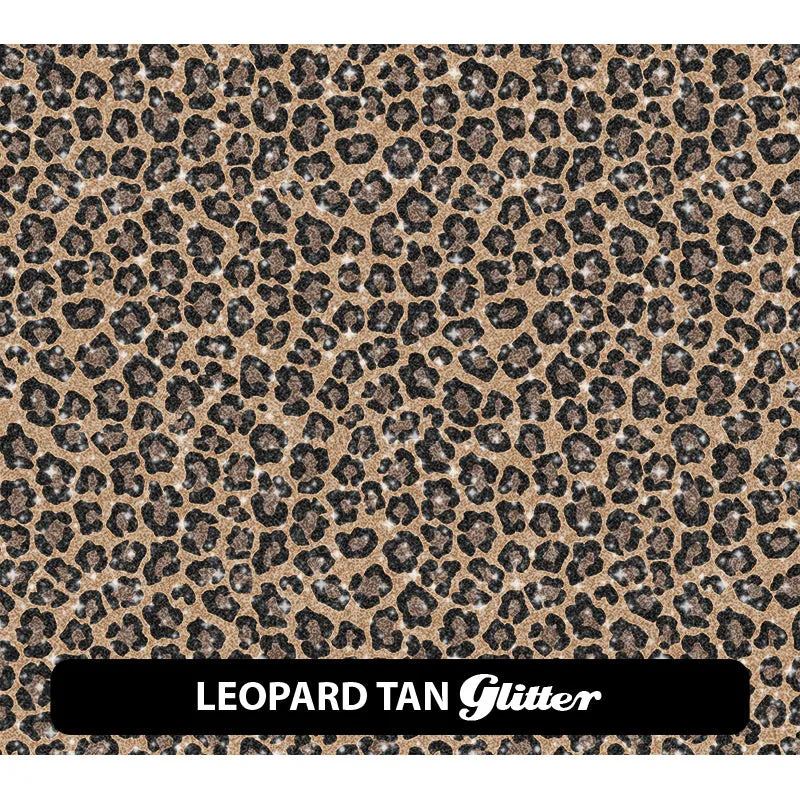 Leopard Glitter Patterned HTV (12" x 12")