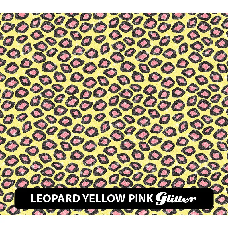 Leopard Glitter Patterned HTV (12" x 12")