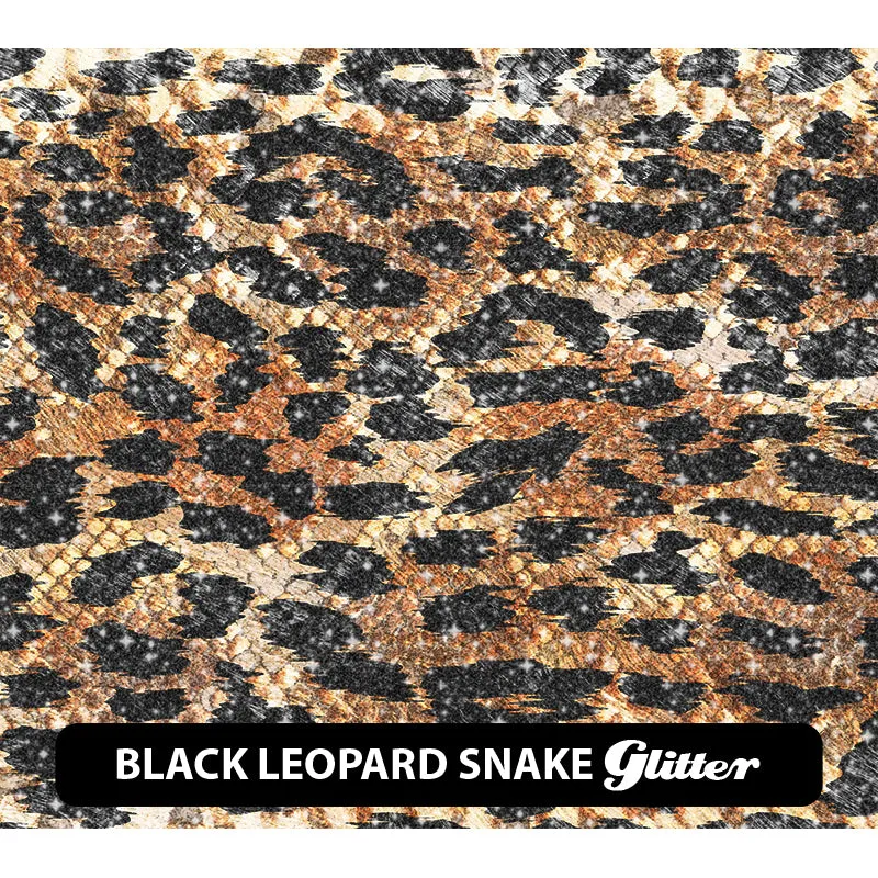 Leopard Glitter Patterned HTV (12" x 12")