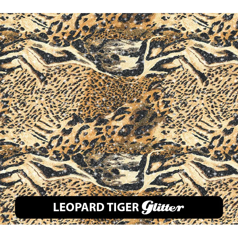 Leopard Glitter Patterned HTV (12" x 12")