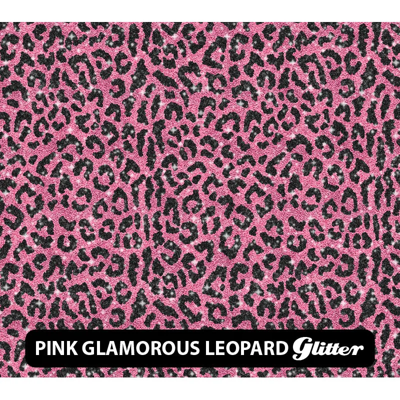 Leopard Glitter Patterned HTV (12" x 12")