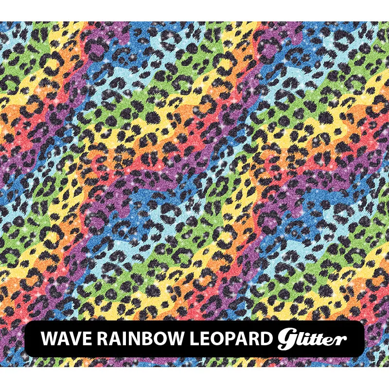 Leopard Glitter Patterned HTV (12" x 12")