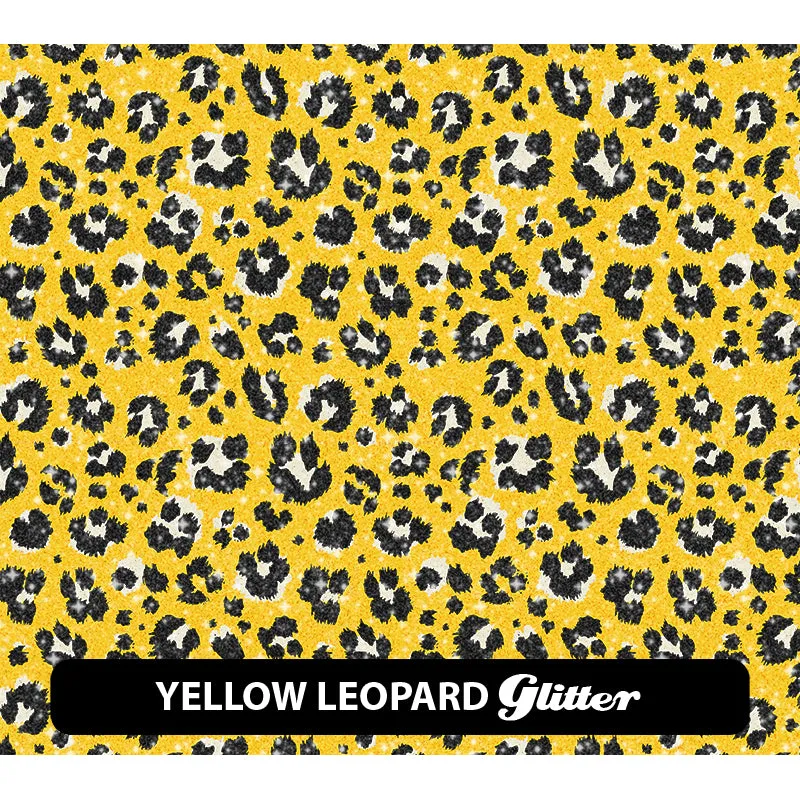 Leopard Glitter Patterned HTV (12" x 12")