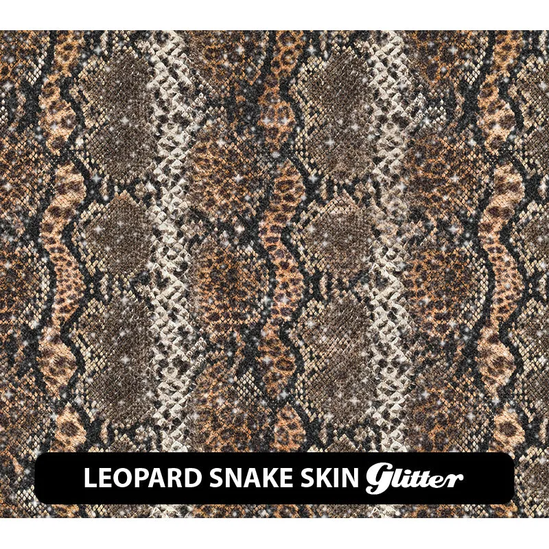 Leopard Glitter Patterned HTV (12" x 12")