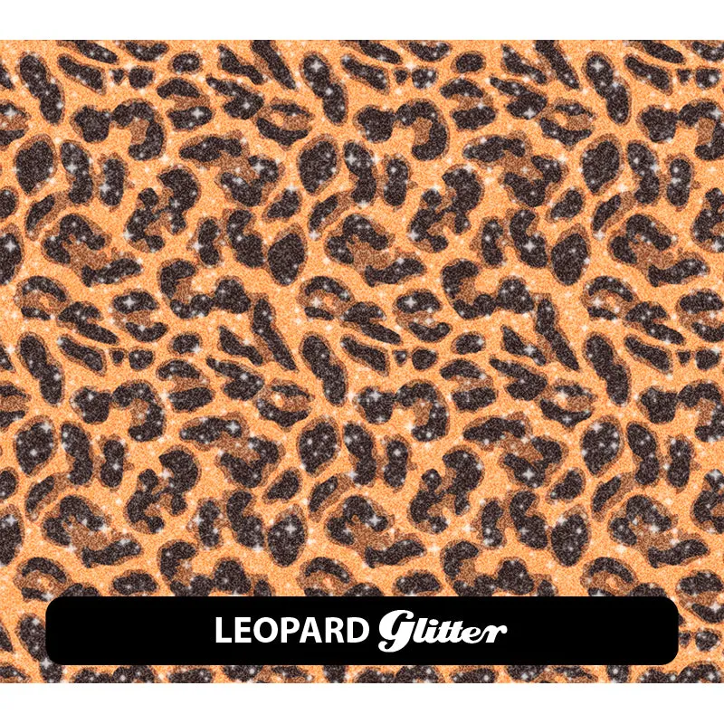 Leopard Glitter Patterned HTV (12" x 12")