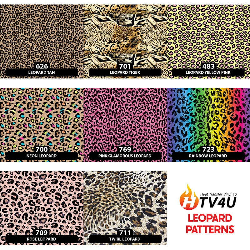 Leopard Puff Patterned HTV (12" x 12")