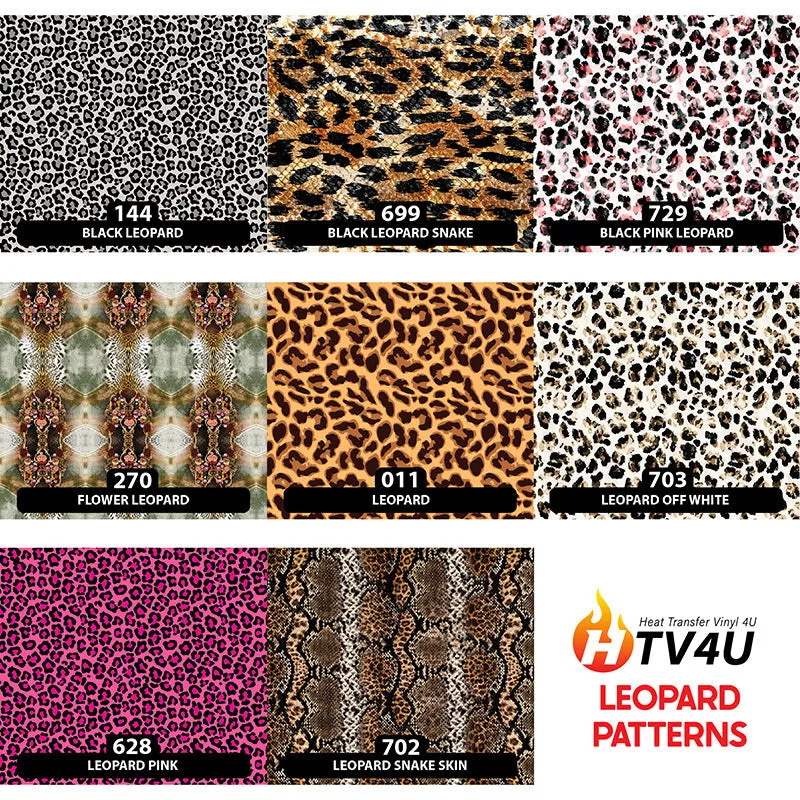 Leopard Puff Patterned HTV (12" x 12")