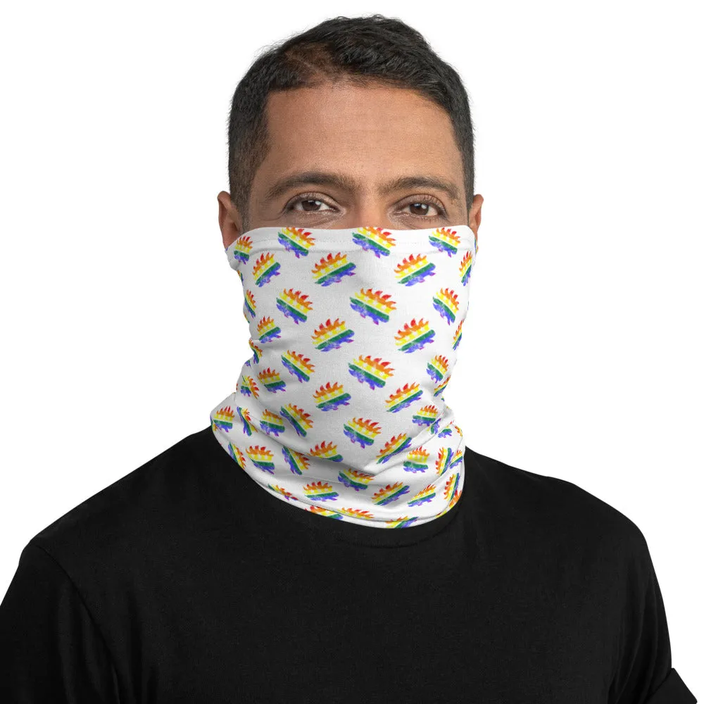 LGBTQ Porcupine Neck Gaiter (White)