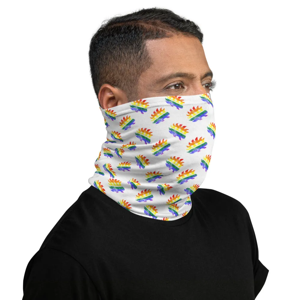 LGBTQ Porcupine Neck Gaiter (White)