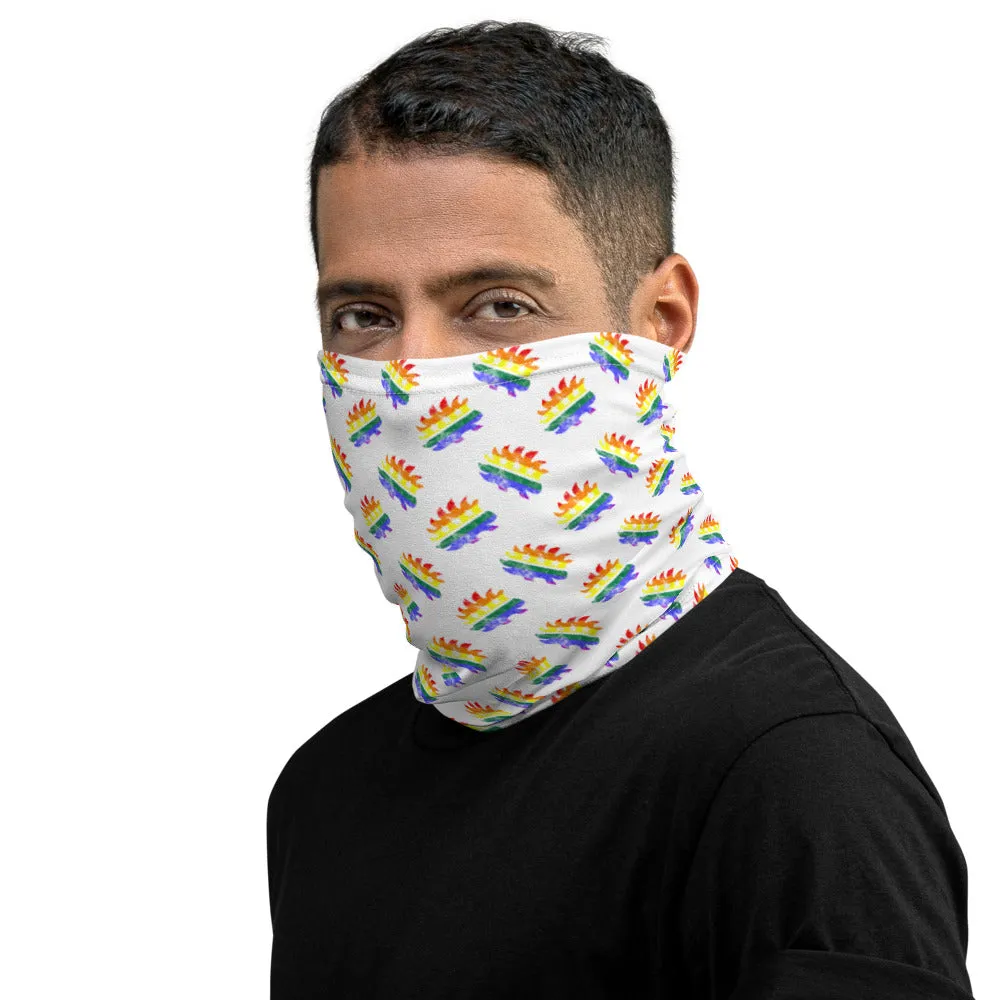 LGBTQ Porcupine Neck Gaiter (White)