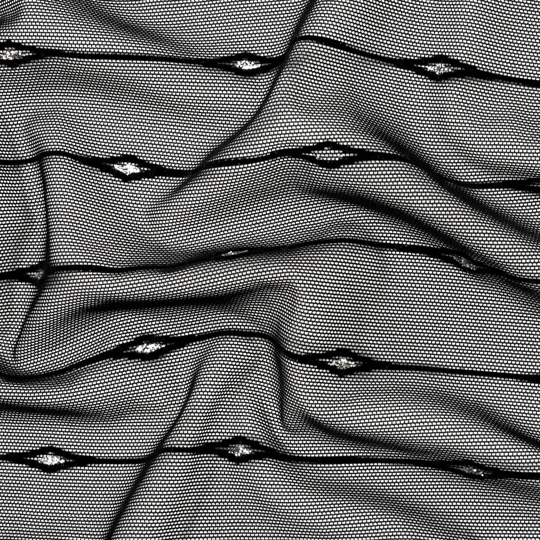 Linear Flocked Stretch Mesh| Blue Moon Fabrics