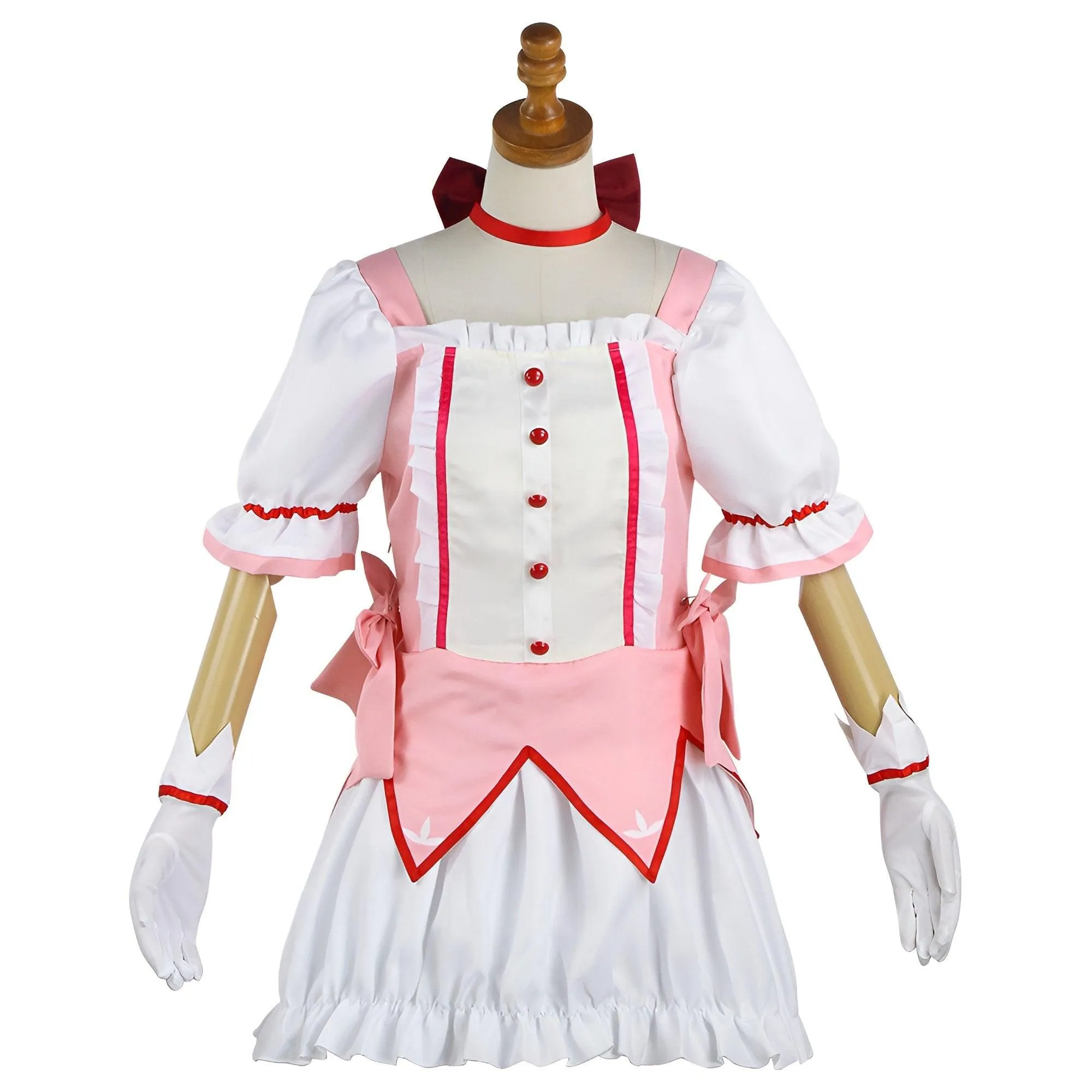 Madoka Magica Kaname Cosplay Costume Pink Dress