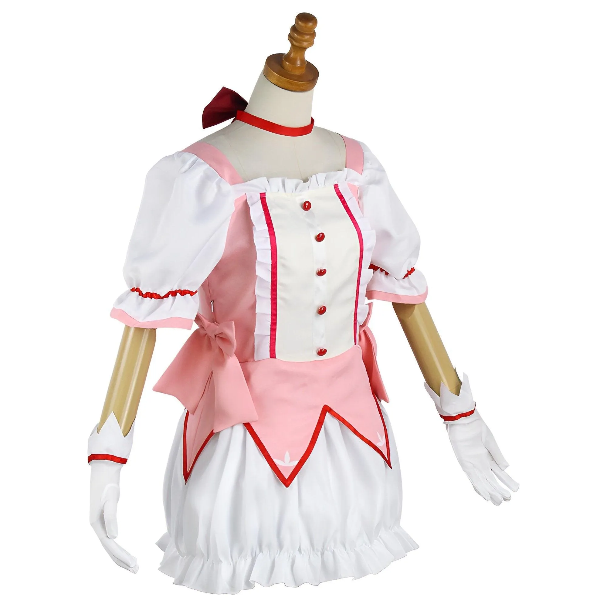 Madoka Magica Kaname Cosplay Costume Pink Dress