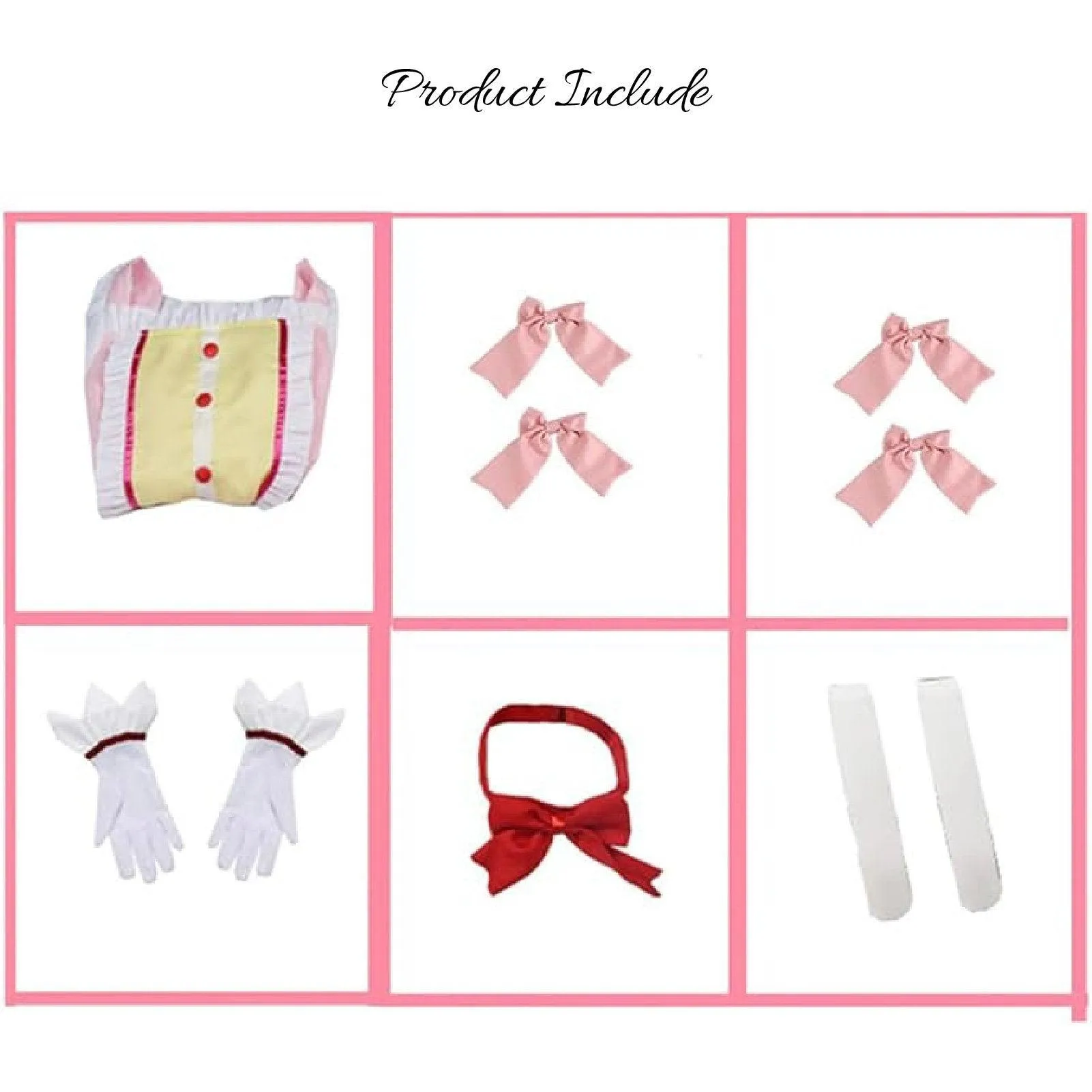 Madoka Magica Kaname Cosplay Costume Pink Dress