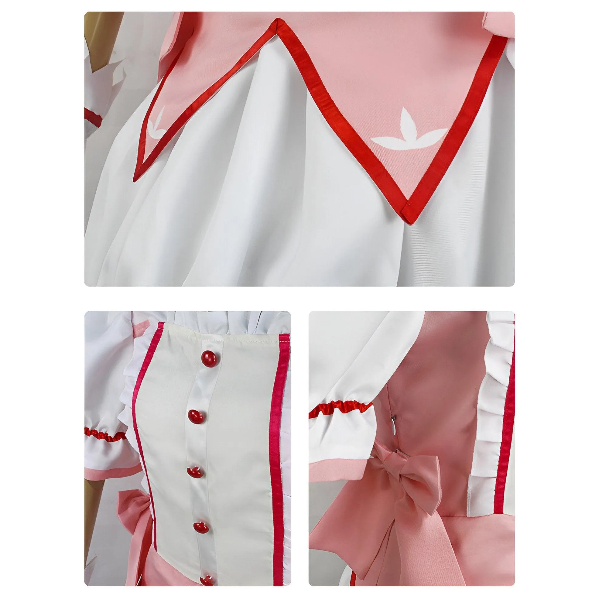 Madoka Magica Kaname Cosplay Costume Pink Dress