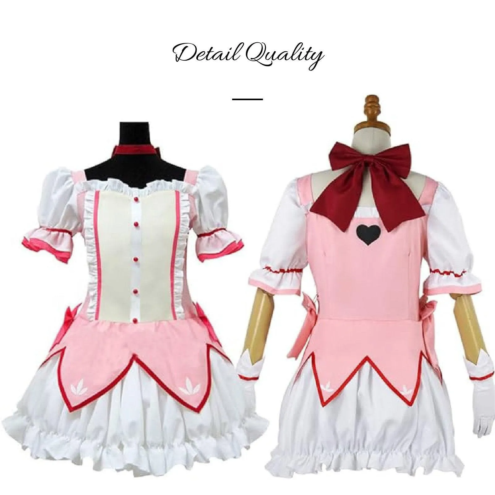 Madoka Magica Kaname Cosplay Costume Pink Dress