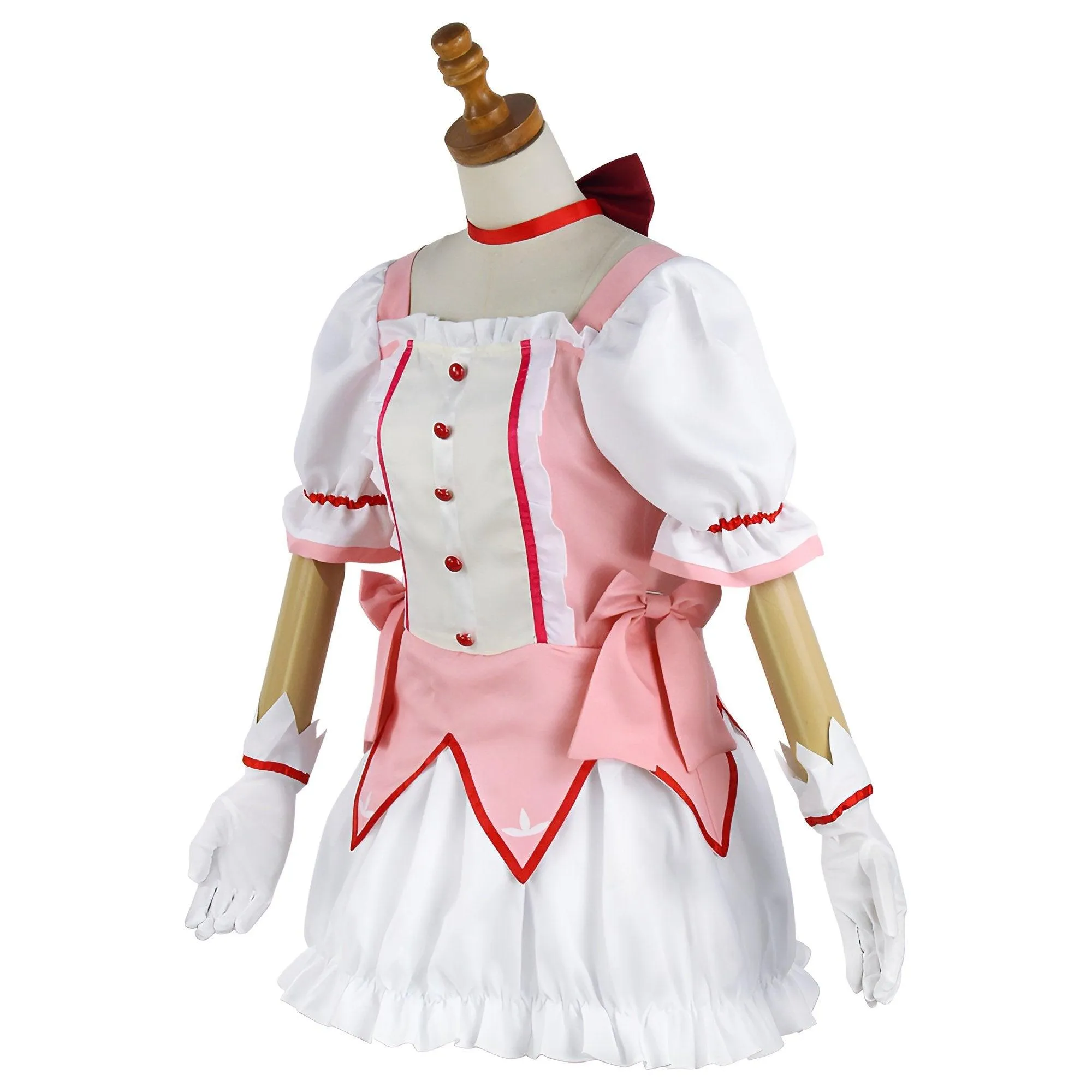 Madoka Magica Kaname Cosplay Costume Pink Dress