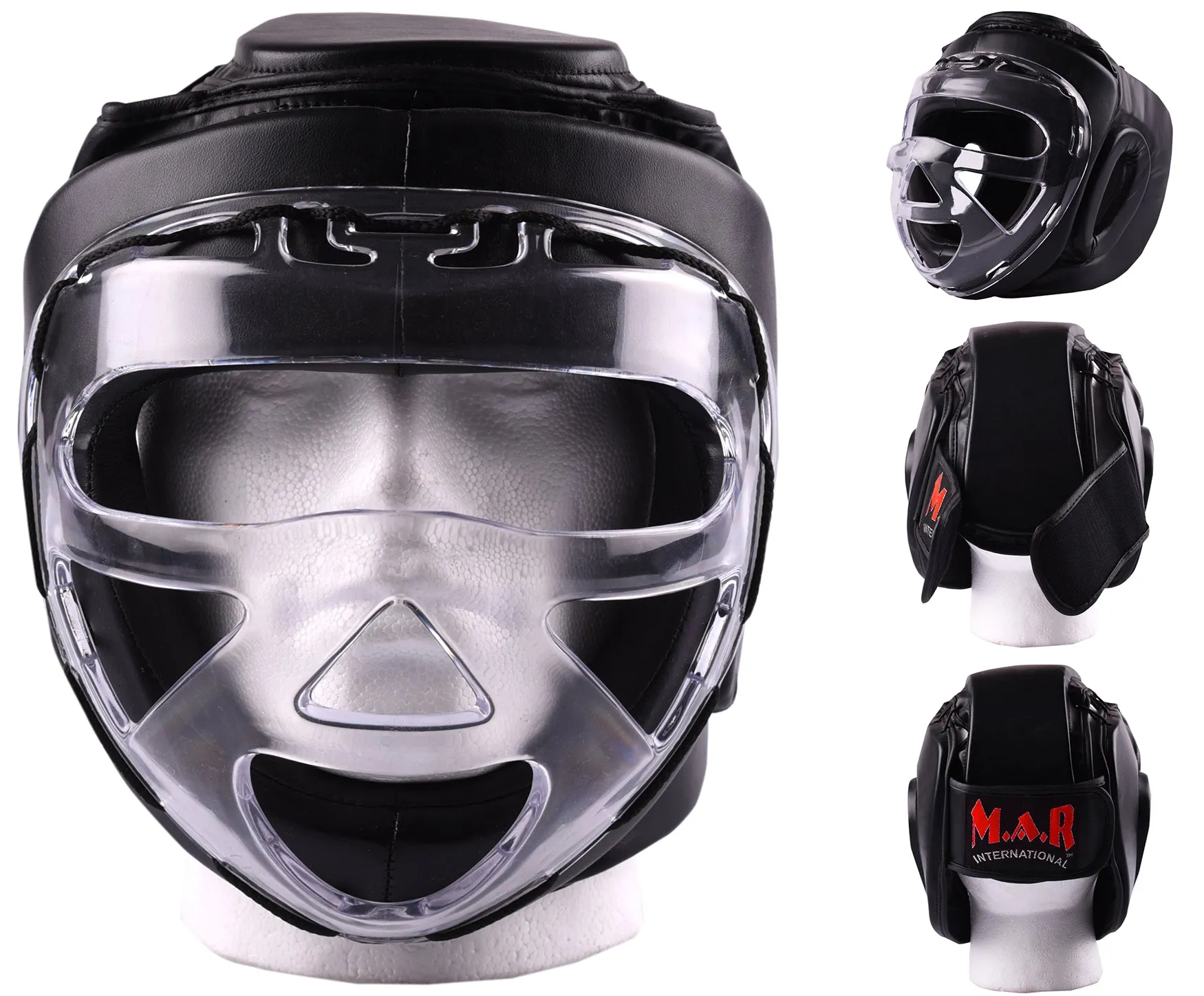 MAR-133B | Black Transparent Mask Head Guard