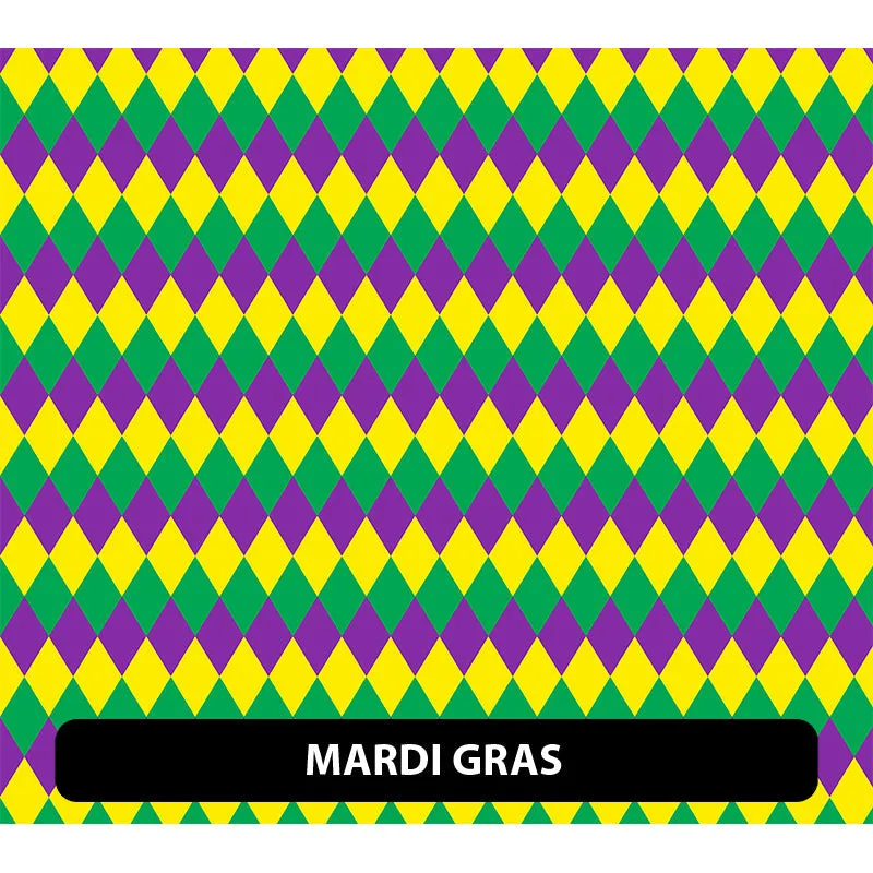 Mardi Gras Puff Patterned HTV (12" x 12")