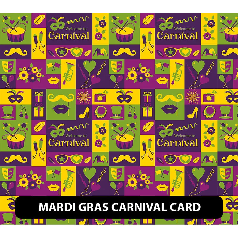 Mardi Gras Puff Patterned HTV (12" x 12")