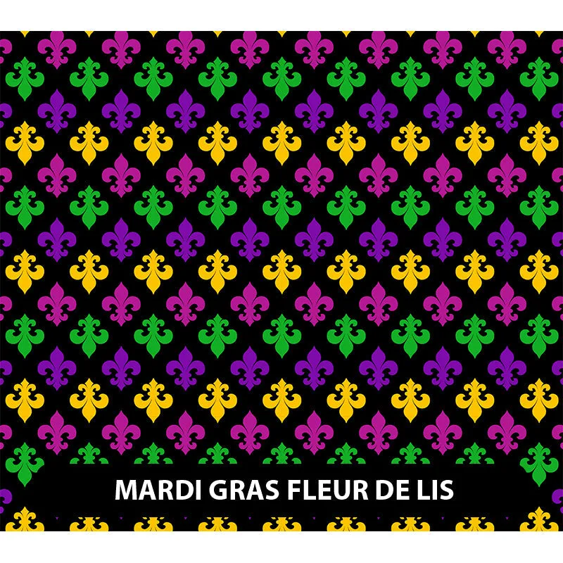 Mardi Gras Puff Patterned HTV (12" x 12")