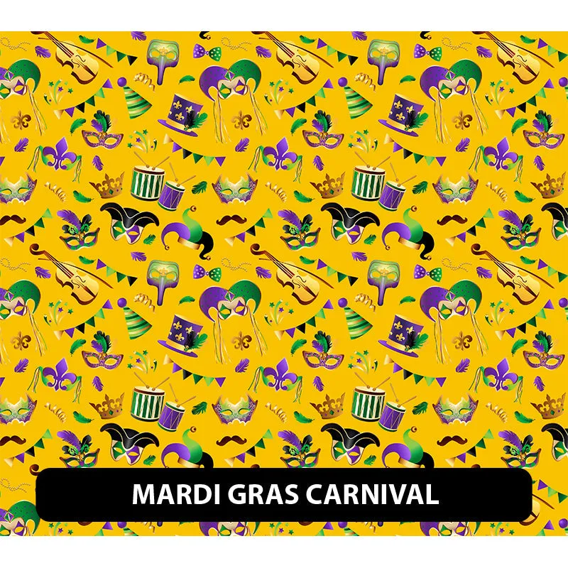 Mardi Gras Puff Patterned HTV (12" x 12")