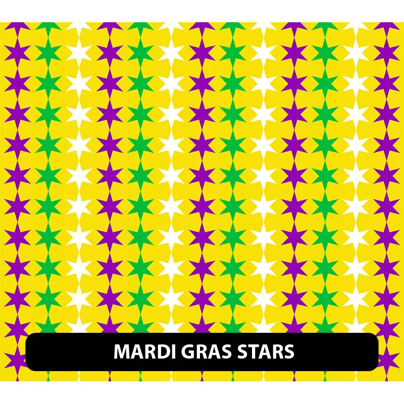 Mardi Gras Puff Patterned HTV (12" x 12")