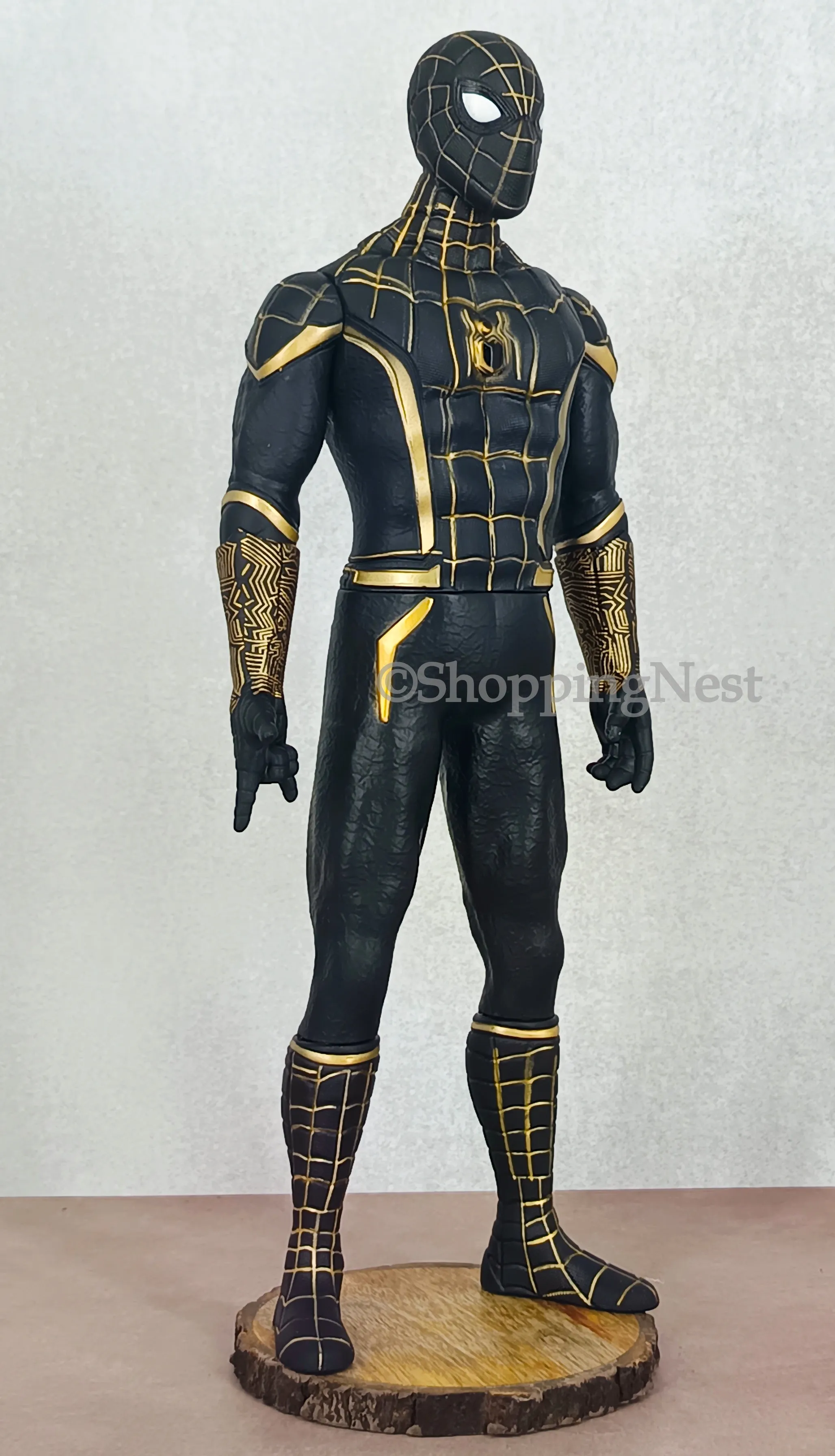 Marvel Spider-Man 3: No Way Home Peter Parker Black and Gold Zentai Suit Jumpsuit Halloween Cosplay Costume Figure | 33 CMS |