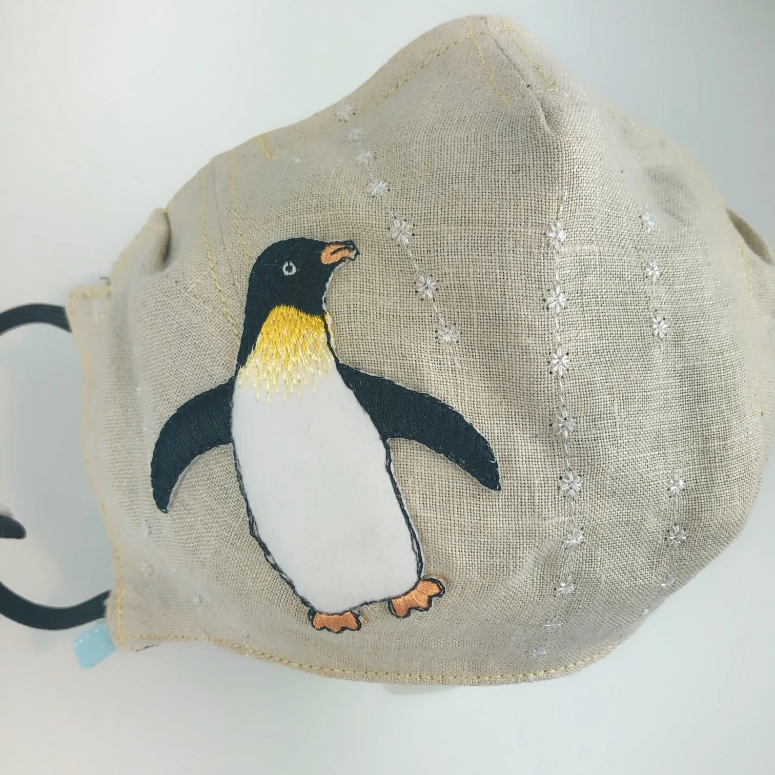 Mask 4 protect Face Mask Linen Penguin   Filter Pocket