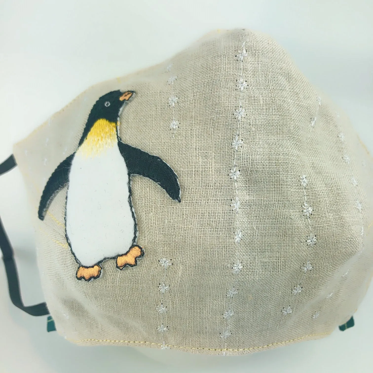 Mask 4 protect Face Mask Linen Penguin   Filter Pocket