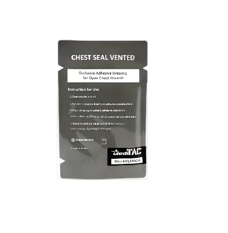 MediTac Vented Chest Seal Easy Open - 6” Round Occlusive Adhesive Dressing for Open Chest Wounds