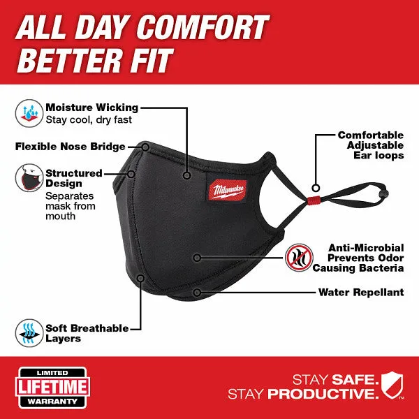 Milwaukee 48-73-4237 1pk 3-layer Performance Face Mask – L/XL