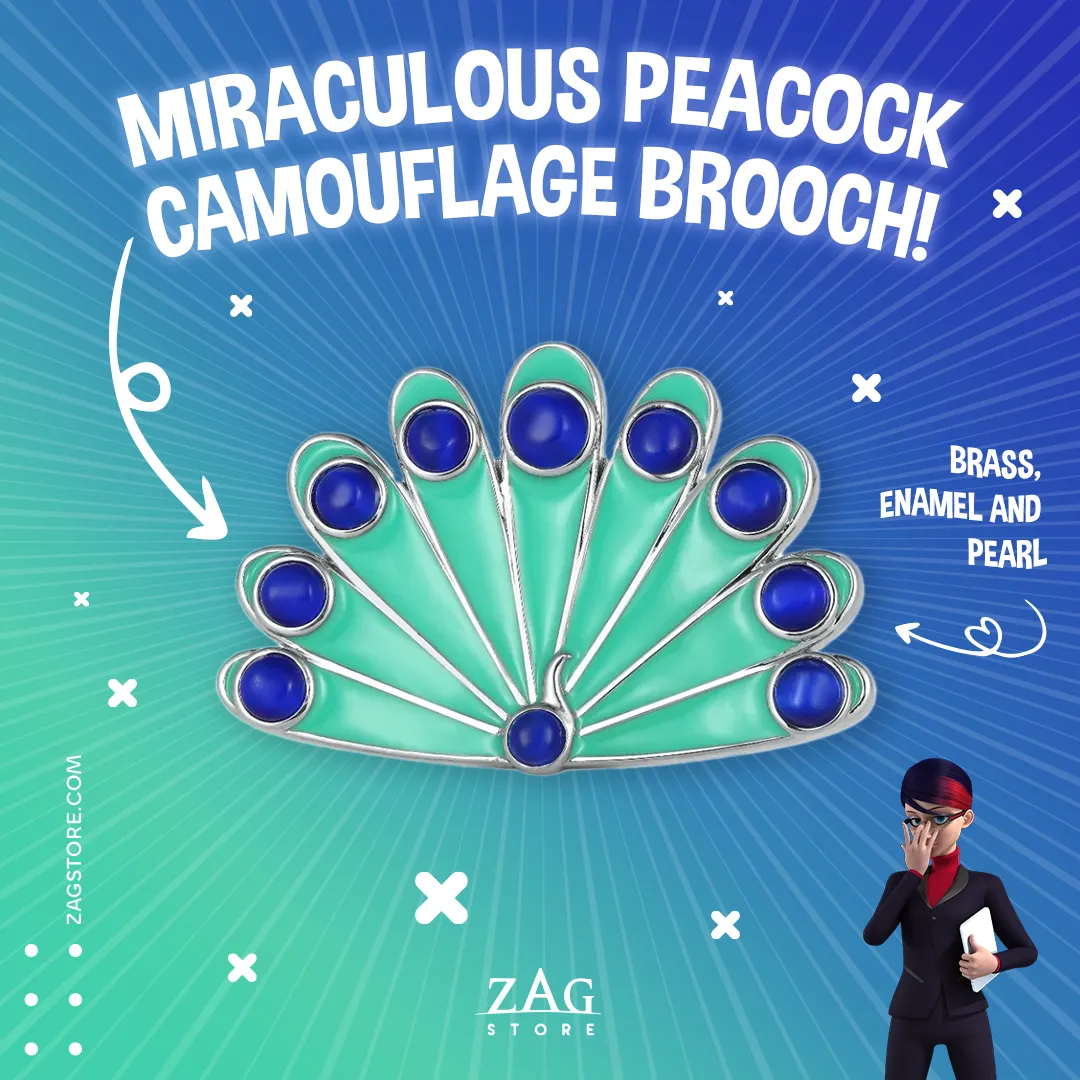 Miraculous Peacock Camouflage Brooch